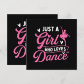 踊りを愛する女の子 – ダンサー踊り恋人 招待状 (正面/裏面)