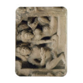 踊りを楽しむ恋人たちの石彫り マグネット (縦)