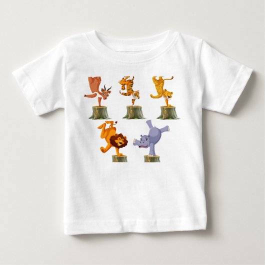 踊りアニマルズトドラー素晴らしジャージーTシャツ ベビーTシャツ (正面)