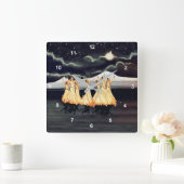 踊りアララ スクエア壁時計 (ホーム)