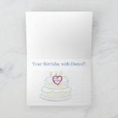 踊りアリ子供の誕生日カード カード (内部)