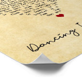 踊りインザスカイヴィンテージハートソングリリックプリント ポスター (角)