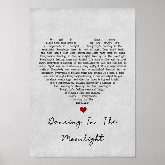 踊りインザムーンライトグレーハートソング歌詞 ポスター (正面)