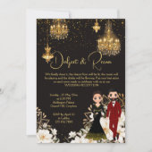 踊りインディアンカップルシック披露宴テンプレート 招待状 (正面)