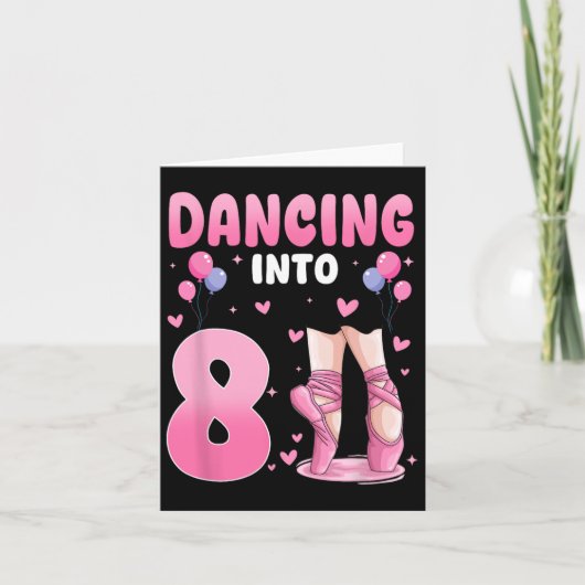 踊りイン8誕生日バレエダンス8歳 カード (正面)