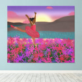 踊りイン・メドウ | ダンス | アフリカ系アメリカ人 キャンバスプリント (インサイチュ (ウッドフロア))