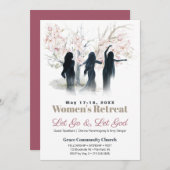 踊りウィメンウォーターカラーツリーズチャーチリトリート 招待状 (正面/裏面)