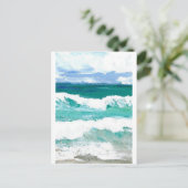 踊りウェーブ海シーウェーブアートギフト ポストカード (スタンド正面)