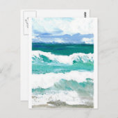 踊りウェーブ海シーウェーブアートギフト ポストカード (正面/裏面)