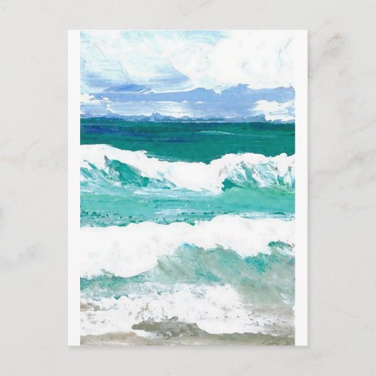 踊りウェーブ海シーウェーブアートギフト ポストカード (正面)
