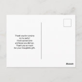 踊りウッドランド動物の水の色ありがとう ポストカード (裏面)