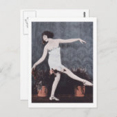 踊りウーマンダンサー、ヴィンテージレトロはがき ポストカード (正面/裏面)