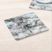 踊りウーマン紙コースター スクエアペーパーコースター (アングル)