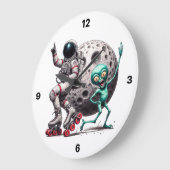 踊りエイリアンキッドクロック ラージ壁時計 (傾斜)