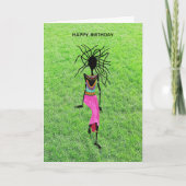 踊りオングリーングラス誕生日カード カード (正面)