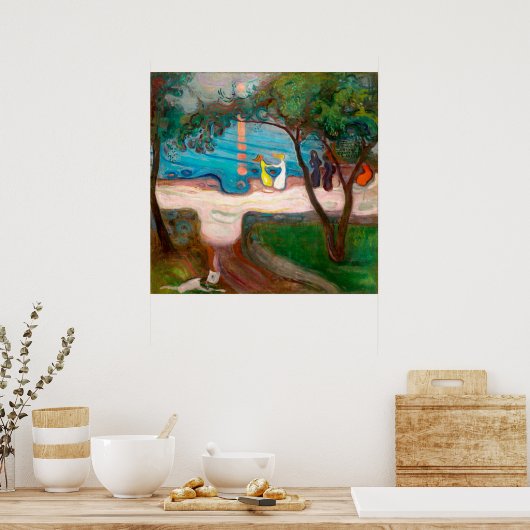 踊りオンショア |エドバード・ムンク | ポスター (キッチン)