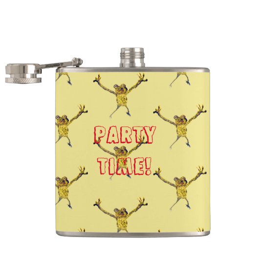 踊りカエルおもしろい動物 フラスク (オープン)