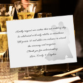 踊りカップルいいえ結婚子供のメッセージグレー エンクロージャーカード