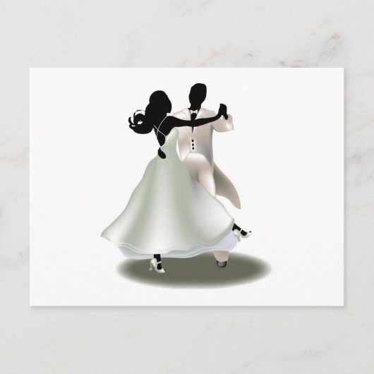 踊りカップルのシルエット ポストカード (正面)
