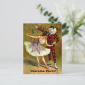 踊りカップルのハロウィーンの衣装パーティの招待状 ポストカード (スタンド正面)