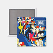 踊りカップルアールデコバレンタインデギフト マグネット (正面/裏面)