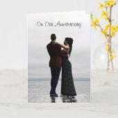 踊りカップルファインアートアニバーサリーカード カード (黄色い花)