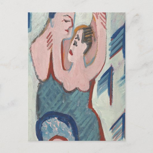 踊りカップルモダンアート ポストカード (正面)