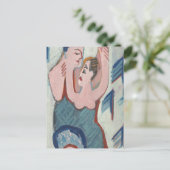 踊りカップルモダンアート ポストカード (スタンド正面)