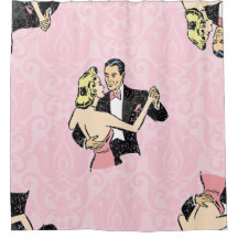 踊りカップルヴィンテージ社交ダンスピンクダマスク