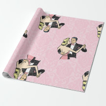 踊りカップルヴィンテージ社交ダンスピンクダマスク