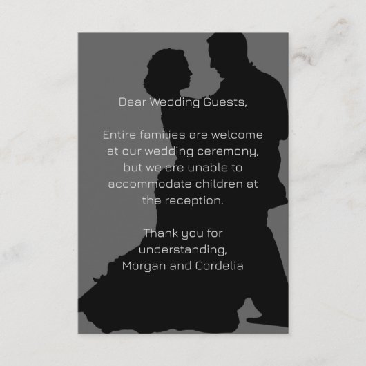 踊りカップル結婚エンクロージャに子供はいない エンクロージャーカード (正面)