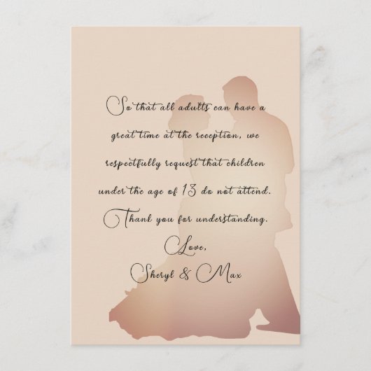 踊りカップル結婚エンクロージャに子供はいない エンクロージャーカード (正面)