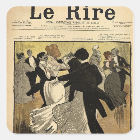 踊りカップル スクエアシール (正面)