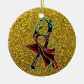踊りカップル セラミックオーナメント (正面)