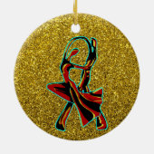 踊りカップル セラミックオーナメント (裏面)