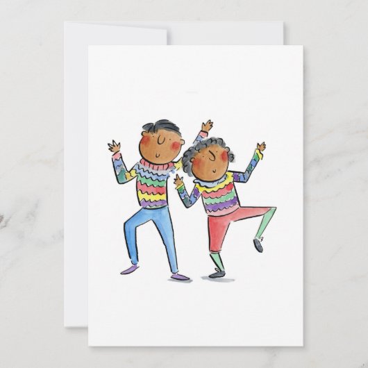 踊りカップル 招待状 (正面)