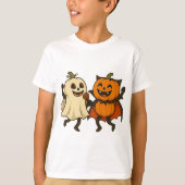 踊りカボチャinハロウィーンコスチュームおもしろい- Gho Tシャツ (正面)