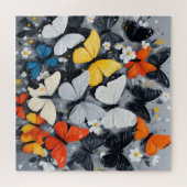 踊りカラフルバタフライ・アクリル・アート ジグソーパズル (横)