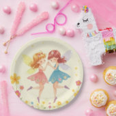 踊りカラフルフローラフェニー3 & 金ゴールドグリッター ペーパープレート (パーティー)