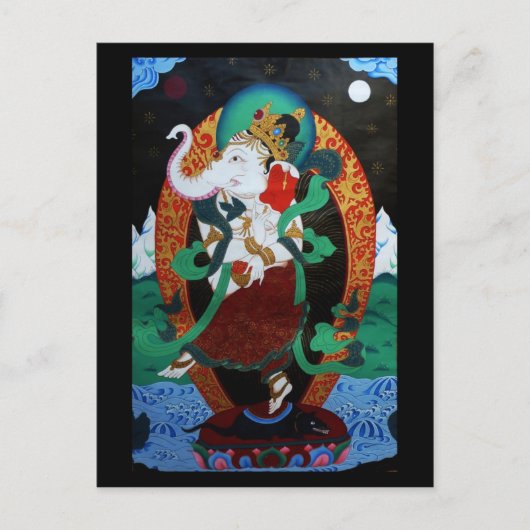 踊りガネシュ葉書 ポストカード (正面)