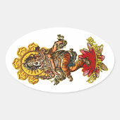 踊りガネーシャ |独自の背景を作成する 楕円形シール (正面)