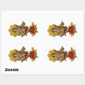 踊りガネーシャ |独自の背景を作成する 楕円形シール (シート)