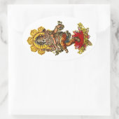 踊りガネーシャ |独自の背景を作成する 楕円形シール (バッグ)