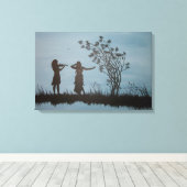 踊りガールズキャンバスプリント キャンバスプリント (インサイチュ (ウッドフロア))