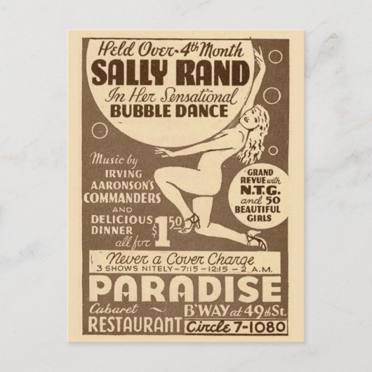 踊りガールズバブルダンスヴィンテージフライヤー ポストカード (正面)