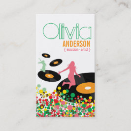 踊りガールズレトロビニールドポップ・アートのットズアーティストビジネス 名刺