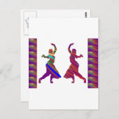 踊りガールズ：インディアンボリウッドスタイルダンス ポストカード (正面/裏面)