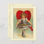 踊りガールハートバレンタイン シーズンポストカード (正面/裏面)