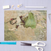 踊りガールビクトリアングリーンレッドローズティッシュペーパー 薄葉紙 (クラフト)