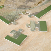 踊りガールビクトリアングリーンレッドローズ ジグソーパズル (側面)